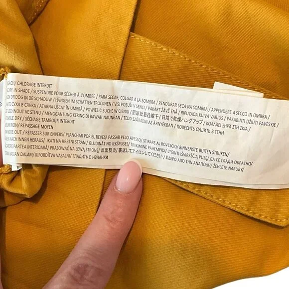 NWT MINKPINK Riley Paperbag Utility Short Mustard Yellow Belted Cuffed Size M - Picture 9 of 11